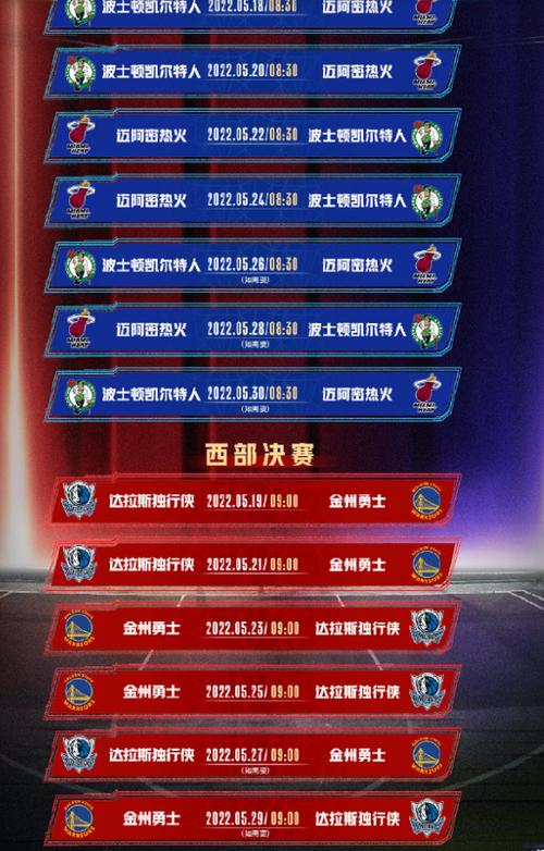 2022nba总决赛赛程表